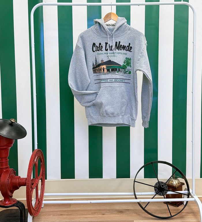 Heather Gray Gildan Hoodie Sweatshirt with Pockets image 1