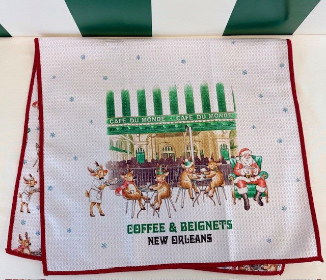 Breakfast with Reindeers & Santa Towel image 1