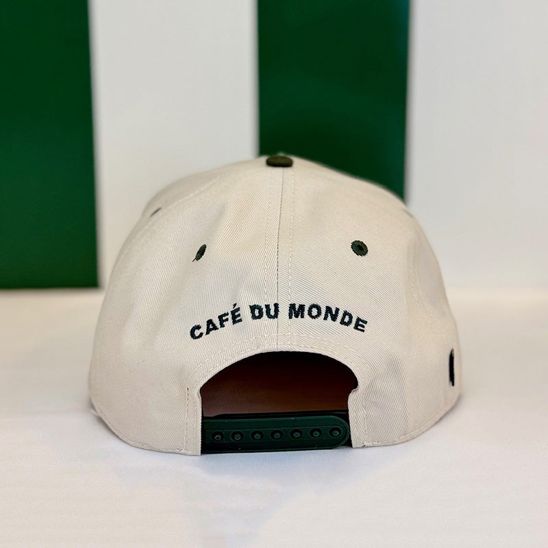 Upside Down Beignets Cap in Beige / Dark Green image 2