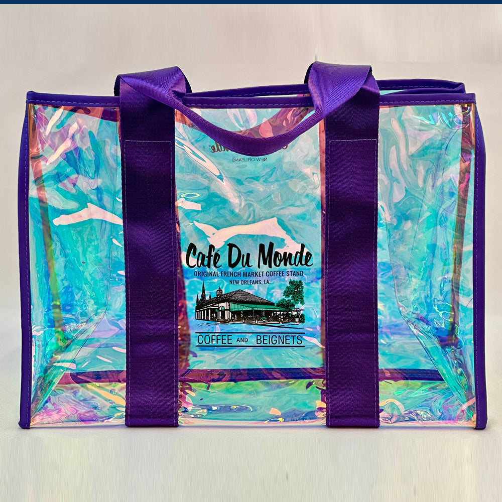 Iridescent Tote Purple Straps image 1