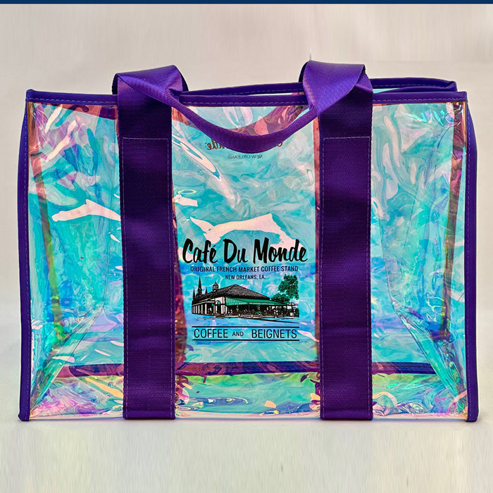 Iridescent Tote Purple Straps image 1