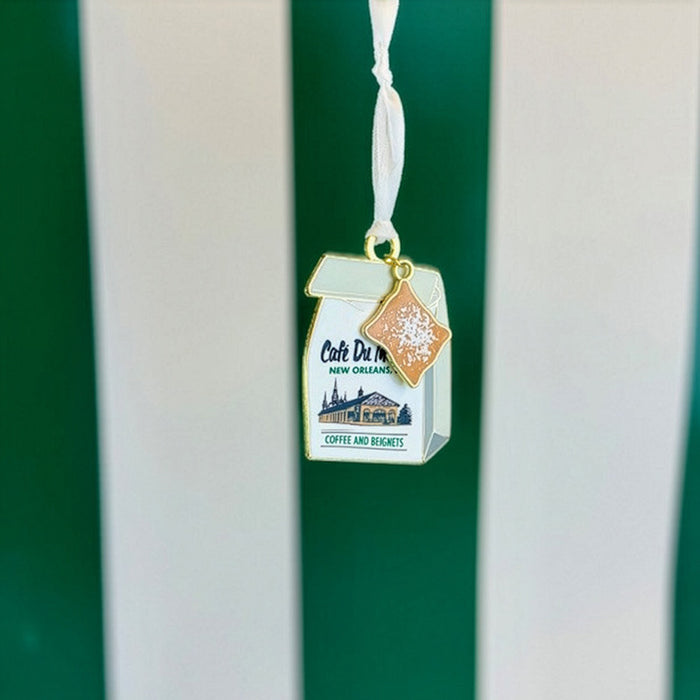 Enamel Bag & Beignet Ornament image 1