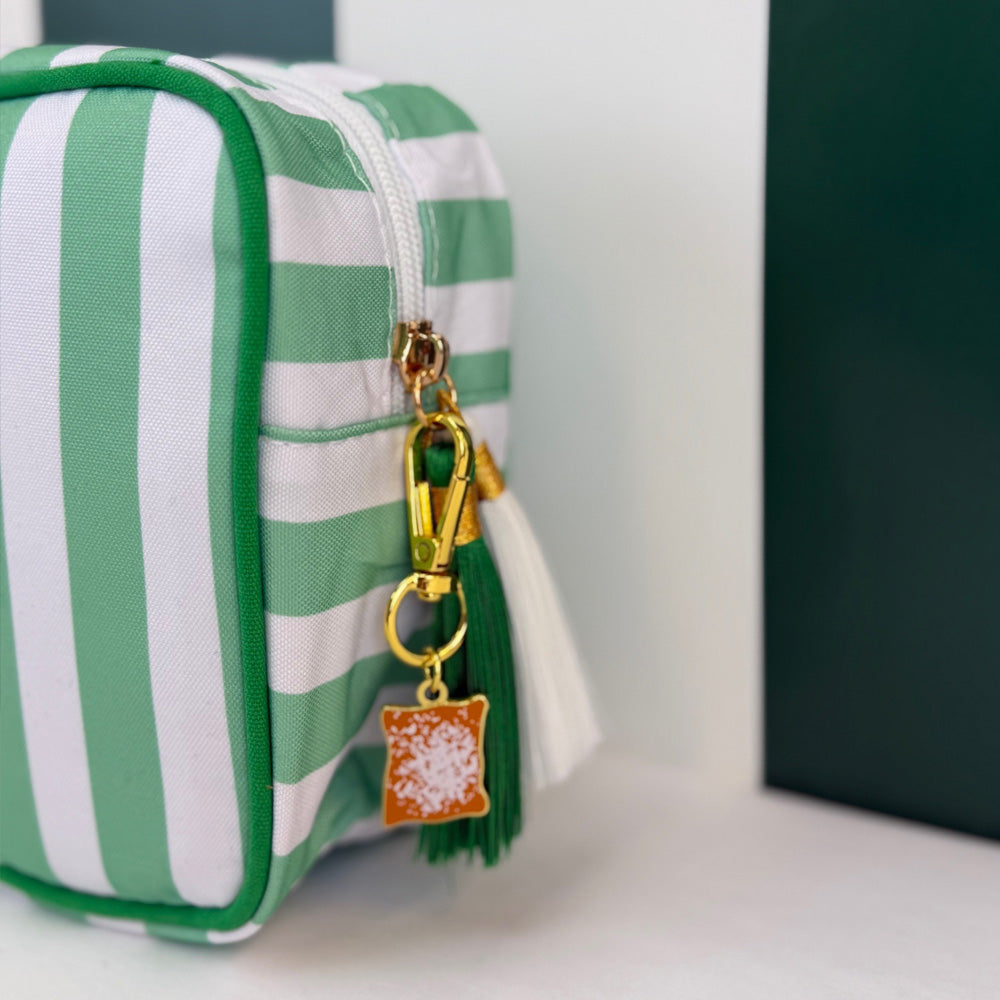 Striped Pouch with Beignet Charm image 2