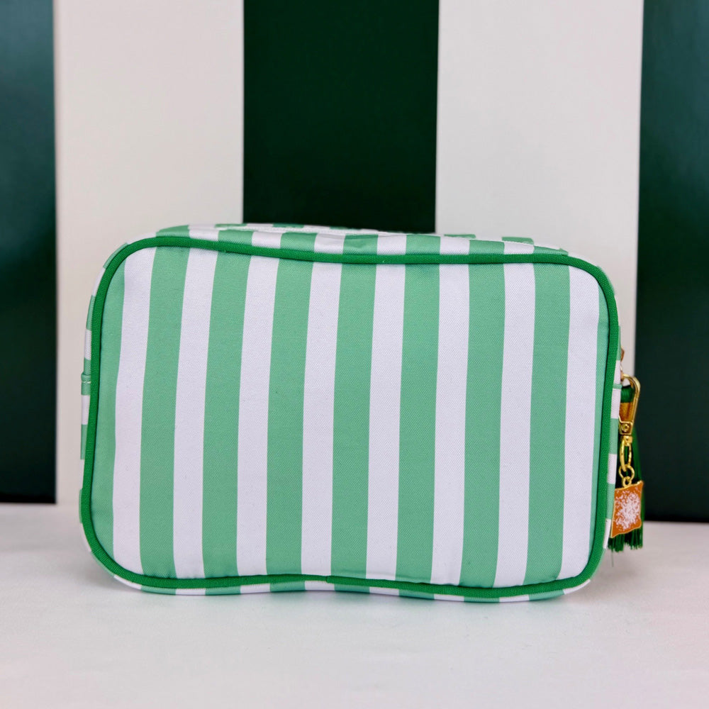 Striped Pouch with Beignet Charm image 1