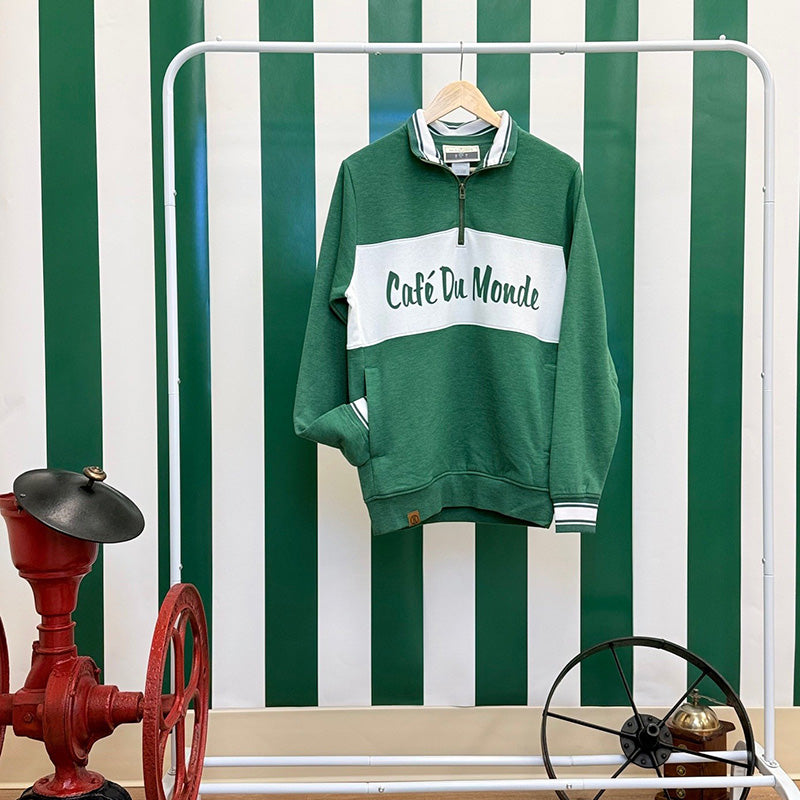 Green & White 1/4 Zip Pullover image 1