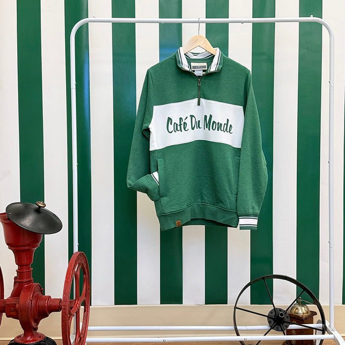 Green & White 1/4 Zip Pullover image 1