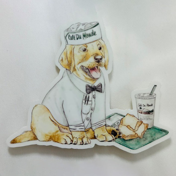 Pup Waiter Permanent Vinyl Sticker image 1